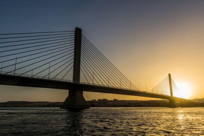 New Aswan Bridge over the river Nile Egypt